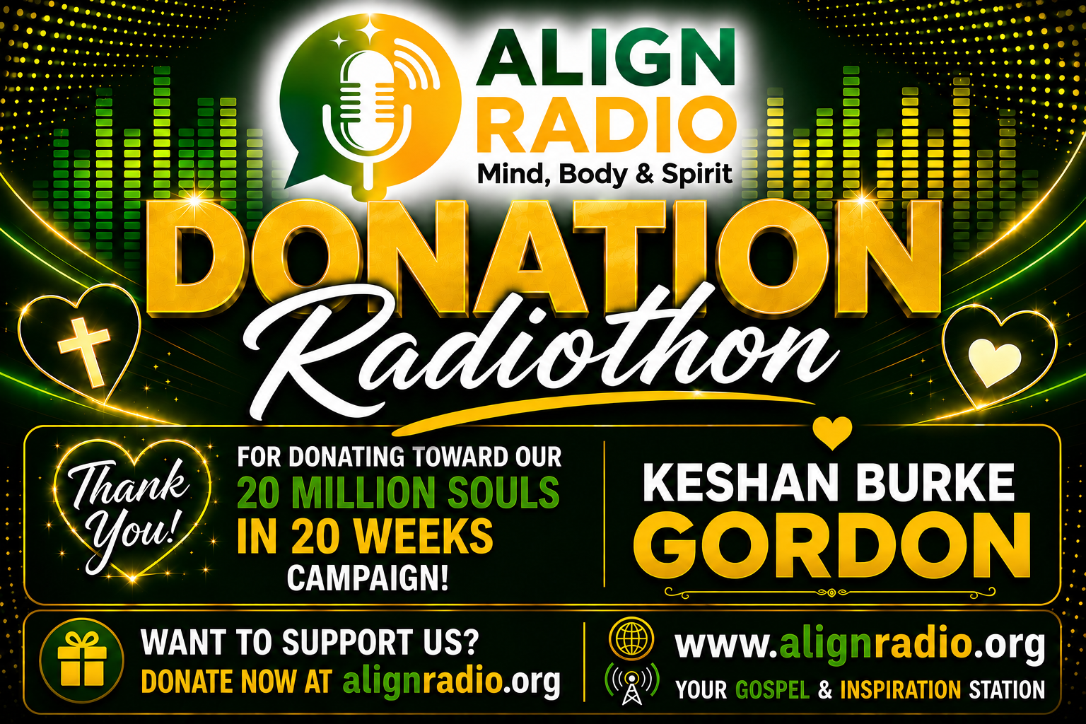 Keshan Burke Gordon — Align Radio Donation Radiothon Donor Badge