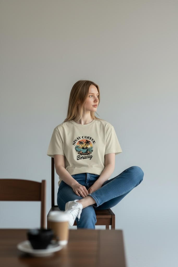 Sisay Coffee Boracay T-Shirt — Cream view 2
