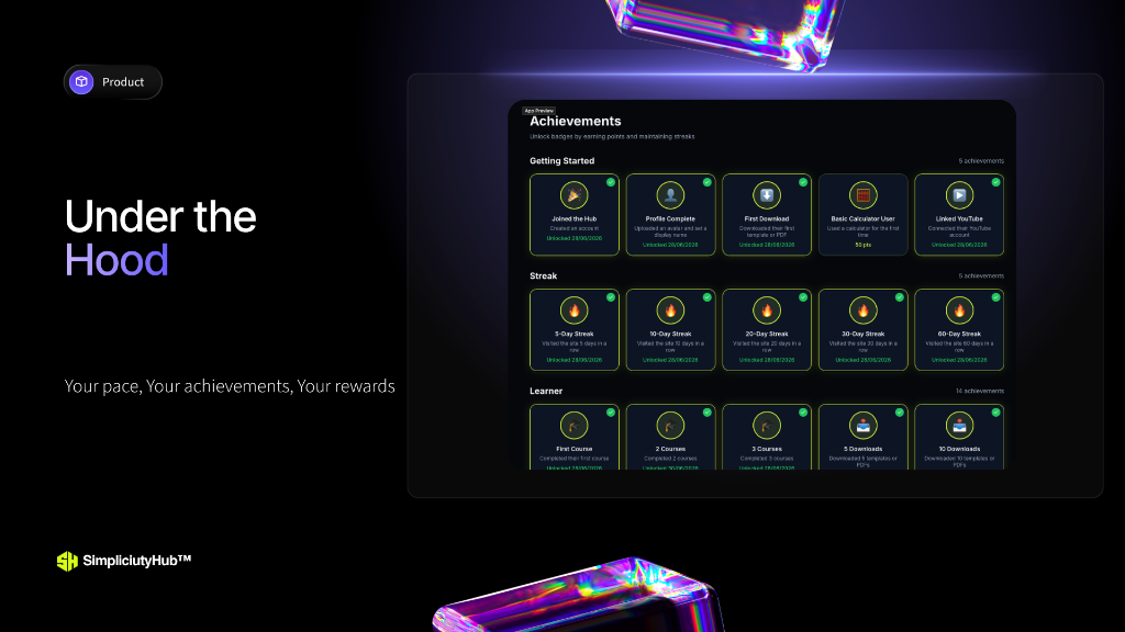 SimplicityHub certificate screenshot