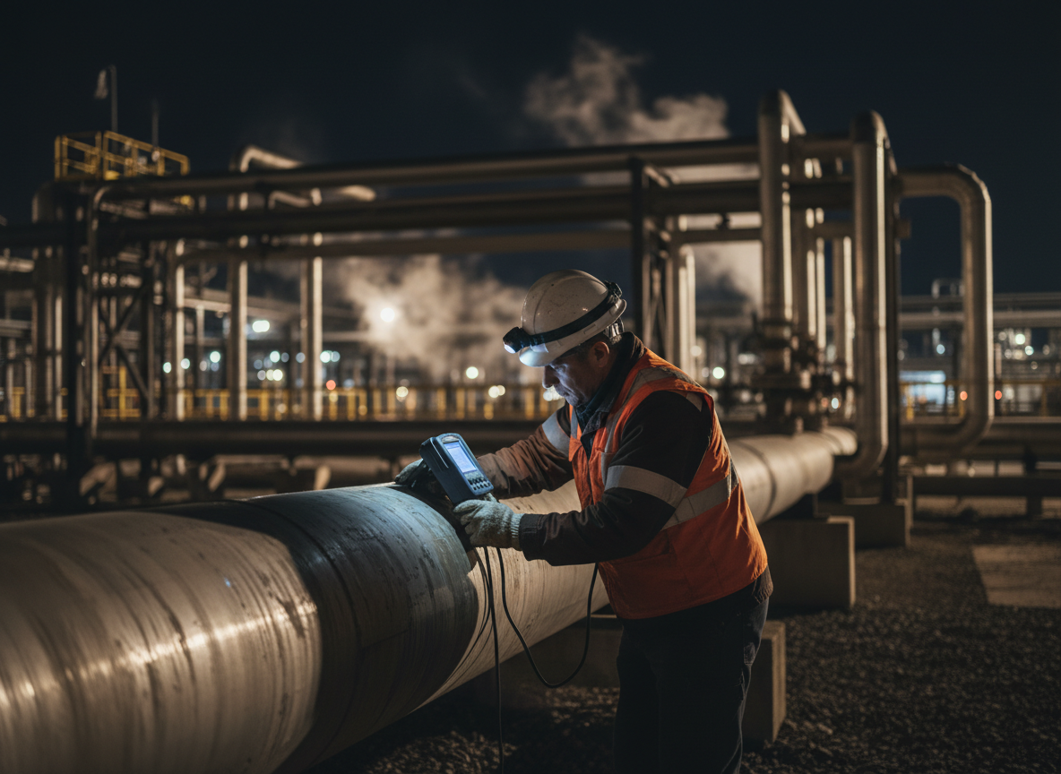 Pipeline inspector at work
