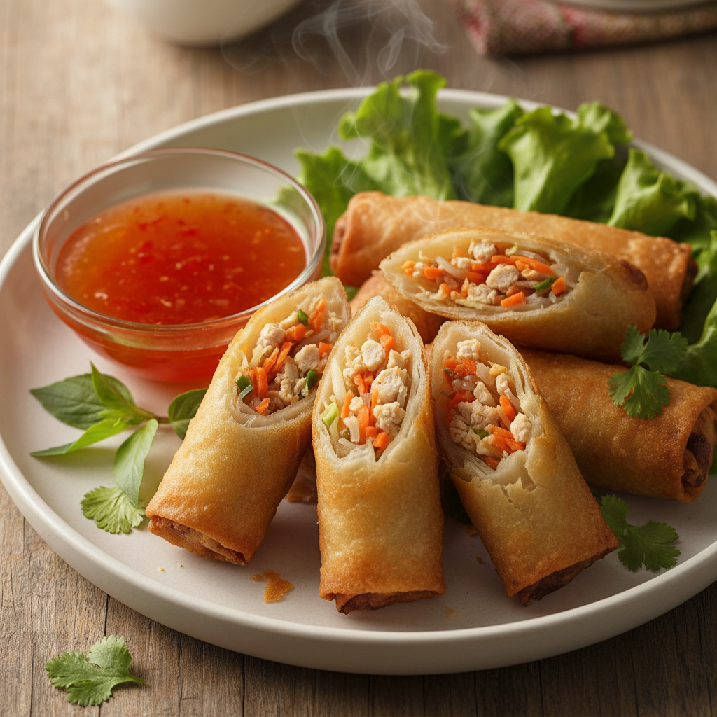 Homemade crispy egg rolls