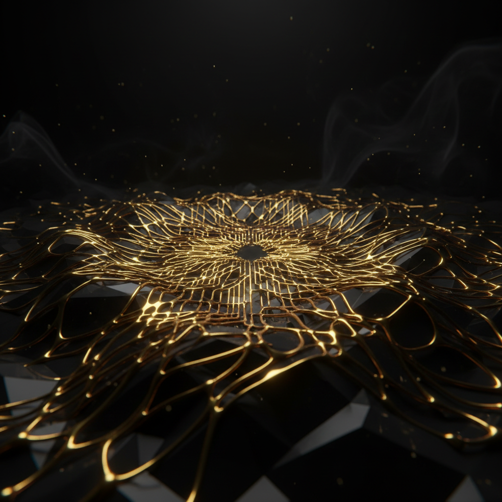 Interconnected chrome neural pathways representing intelligent solutions