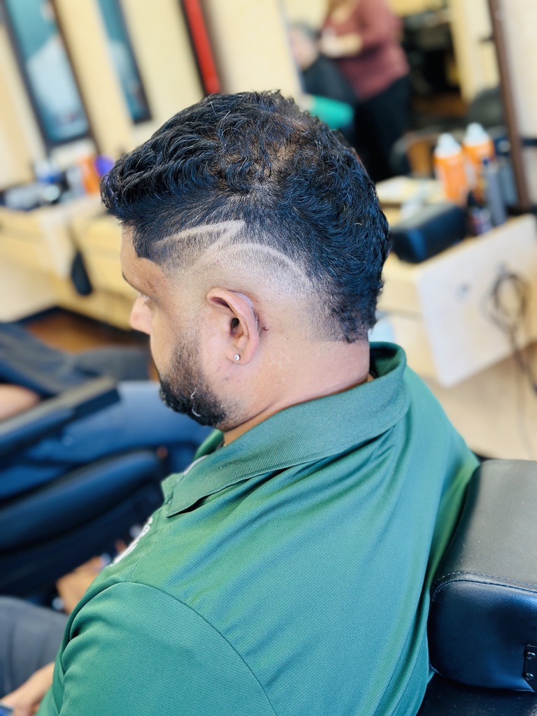 Lightning Fade hairstyle result - Skin Fade / Razor Design