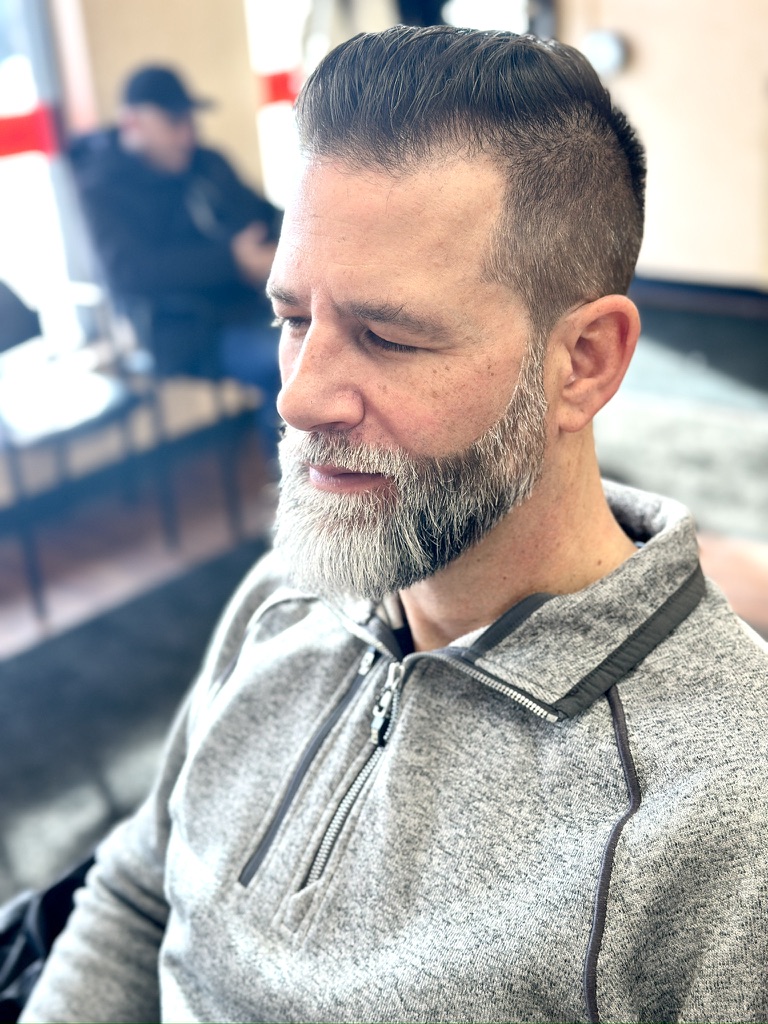 Executive Cut hairstyle result - Tapered Pompadour / Grey Blend