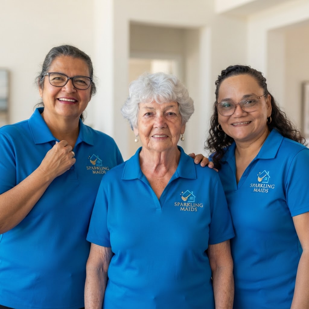 The Sparkling Maids family β Yolany and her family in branded uniforms