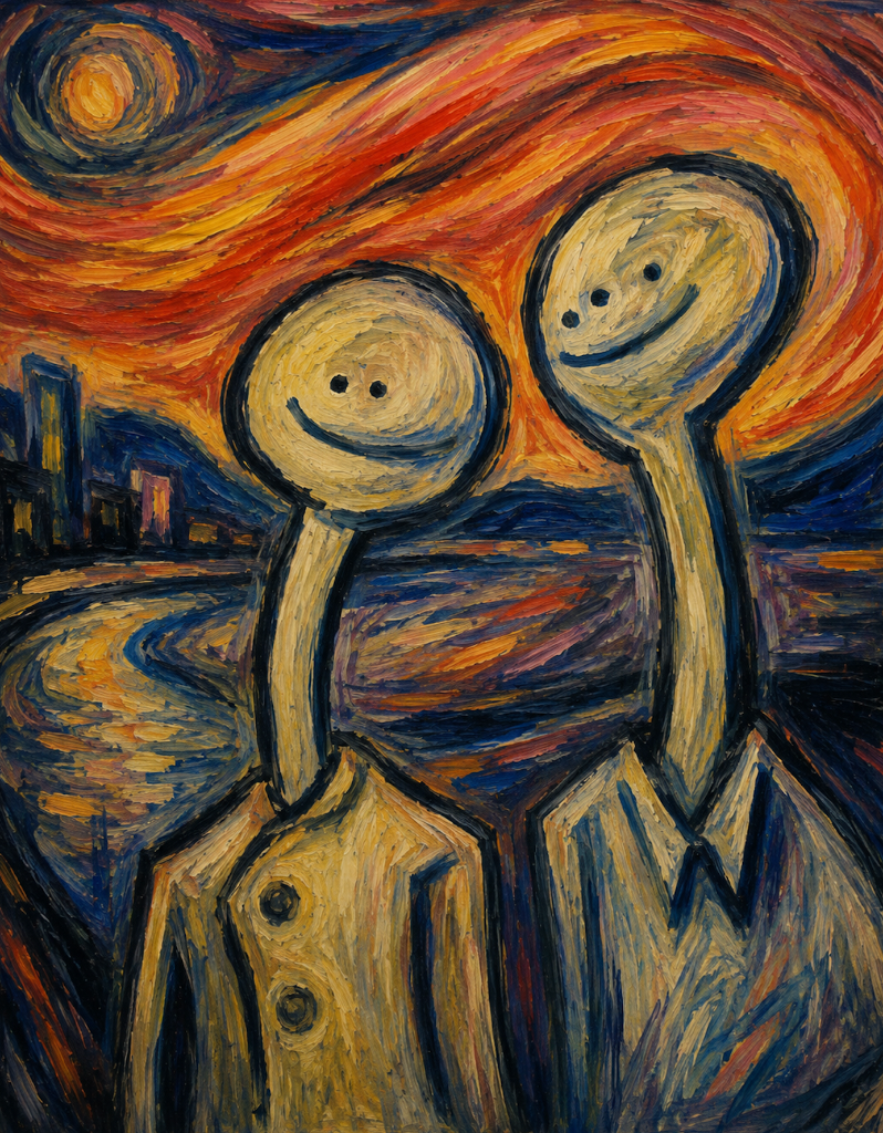 Long-Neck Figures at the Wall