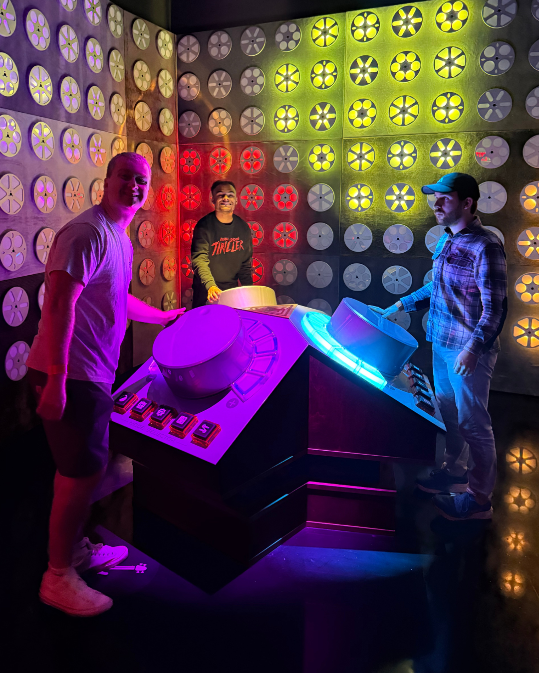 Social Circle members enjoying an interactive light installation together
