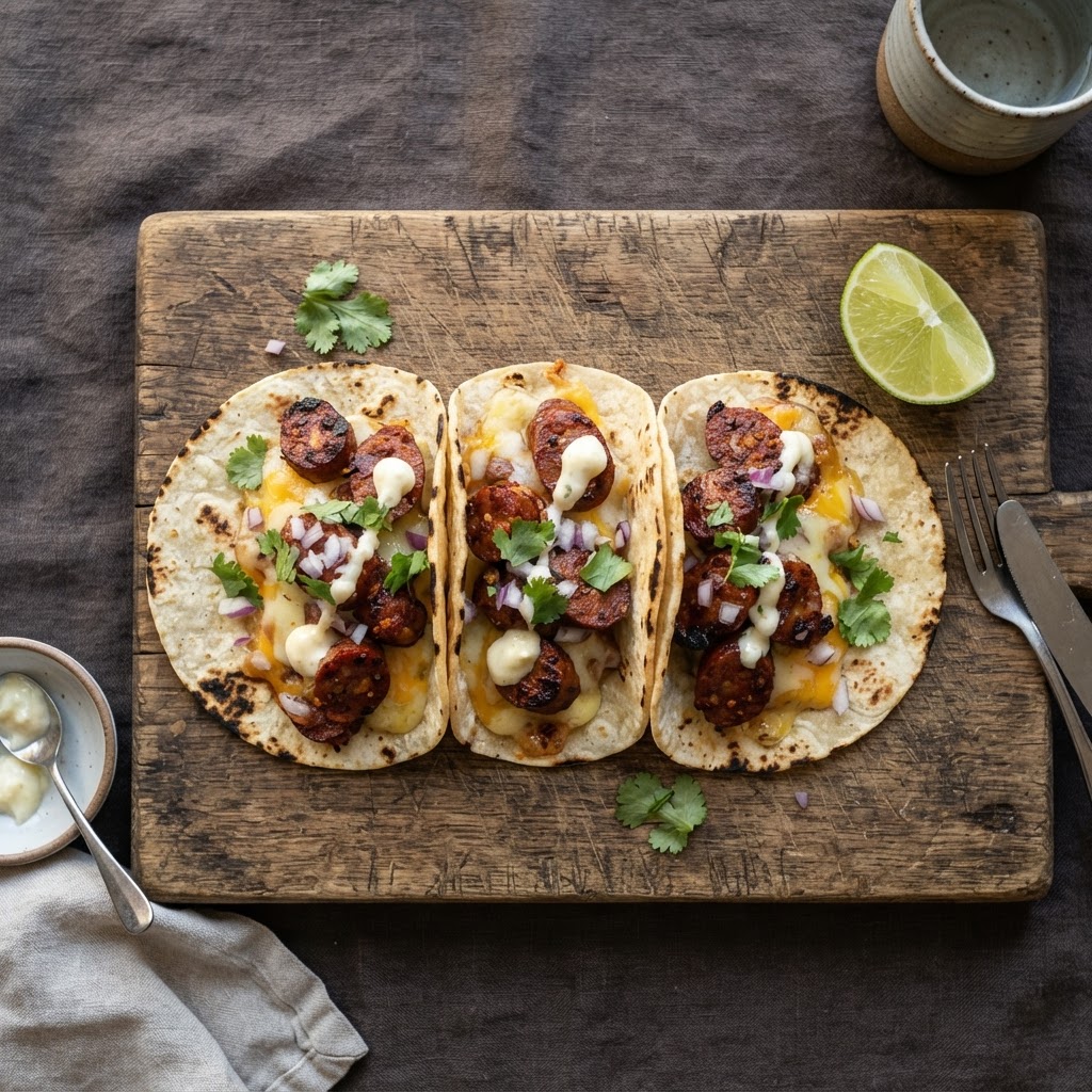 Sujuk and Cheese Taco