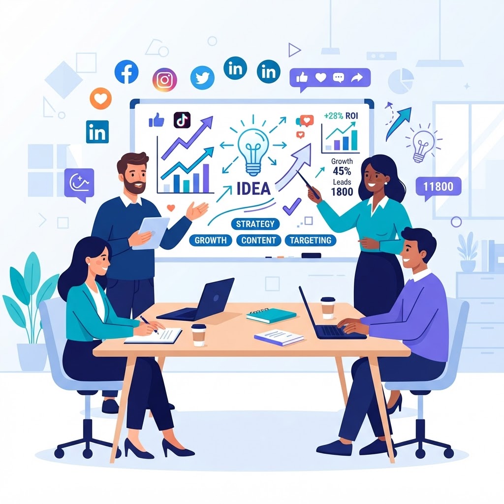 Digital marketing services illustration