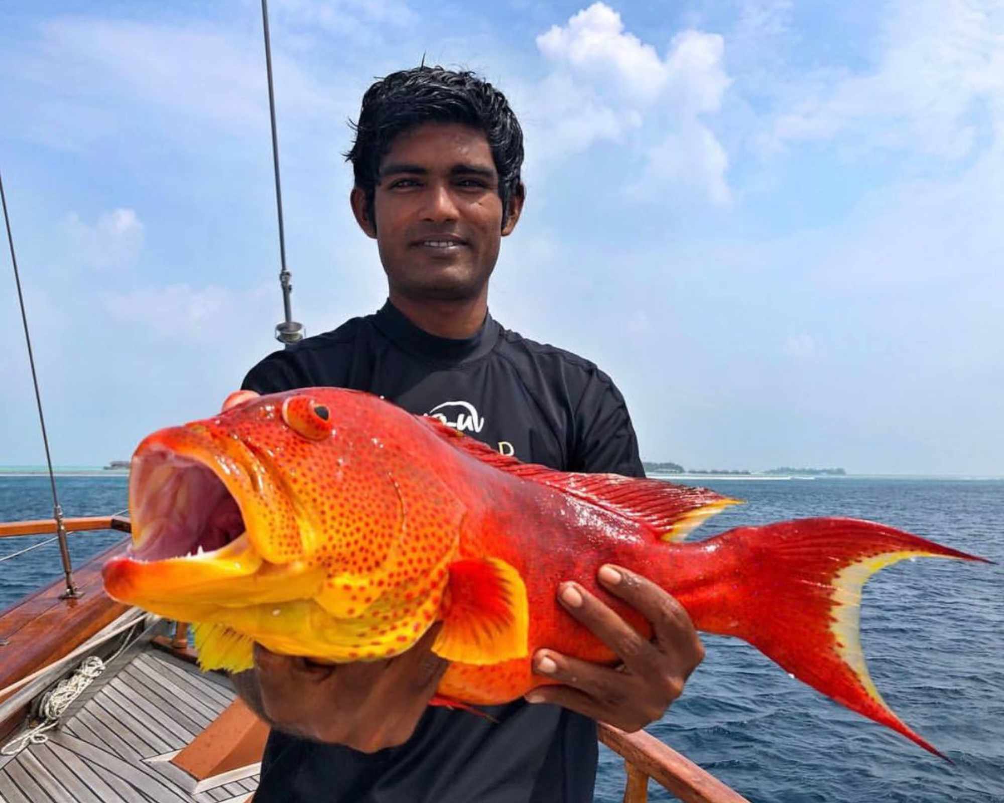 Fresh catch prepared at VIBE Café after a fishing trip