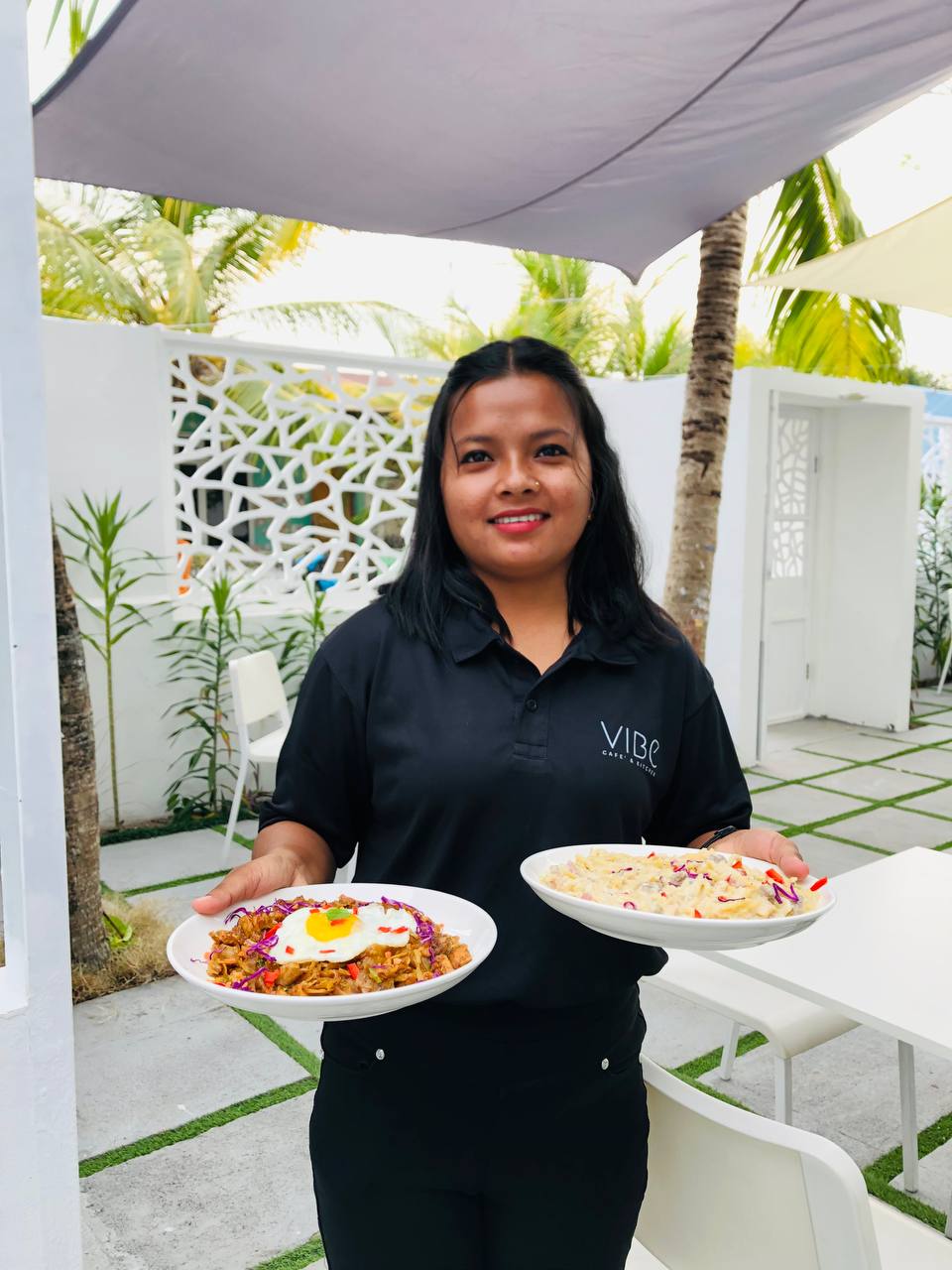 Food served at VIBE Café & Kitchen restaurant in Manadhoo