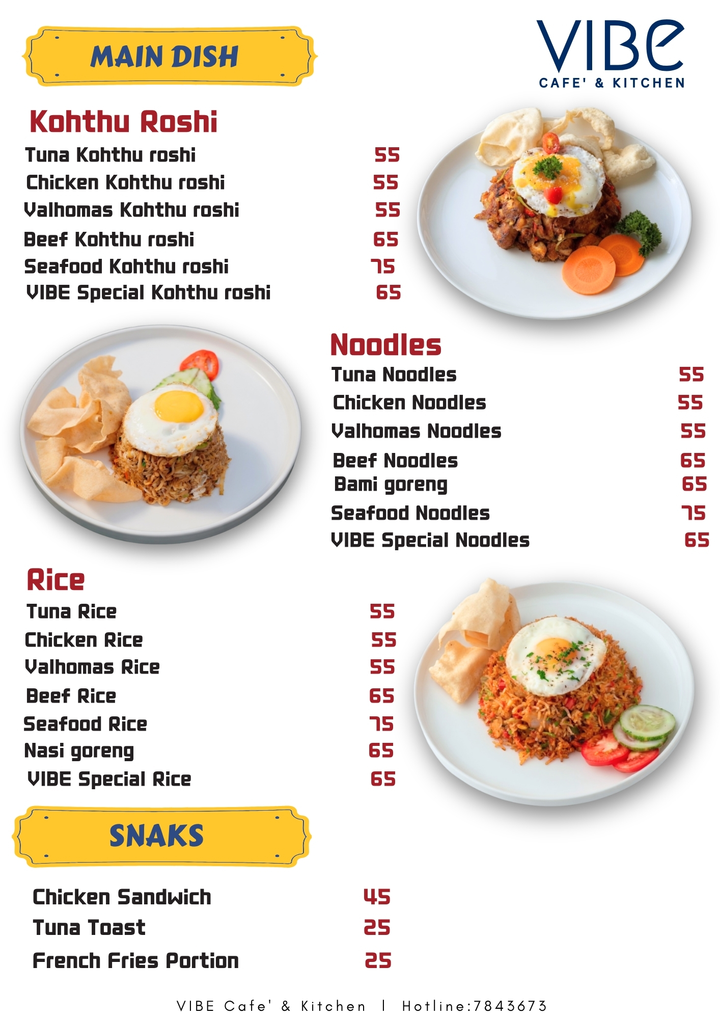 VIBE Café & Kitchen full menu, page 6