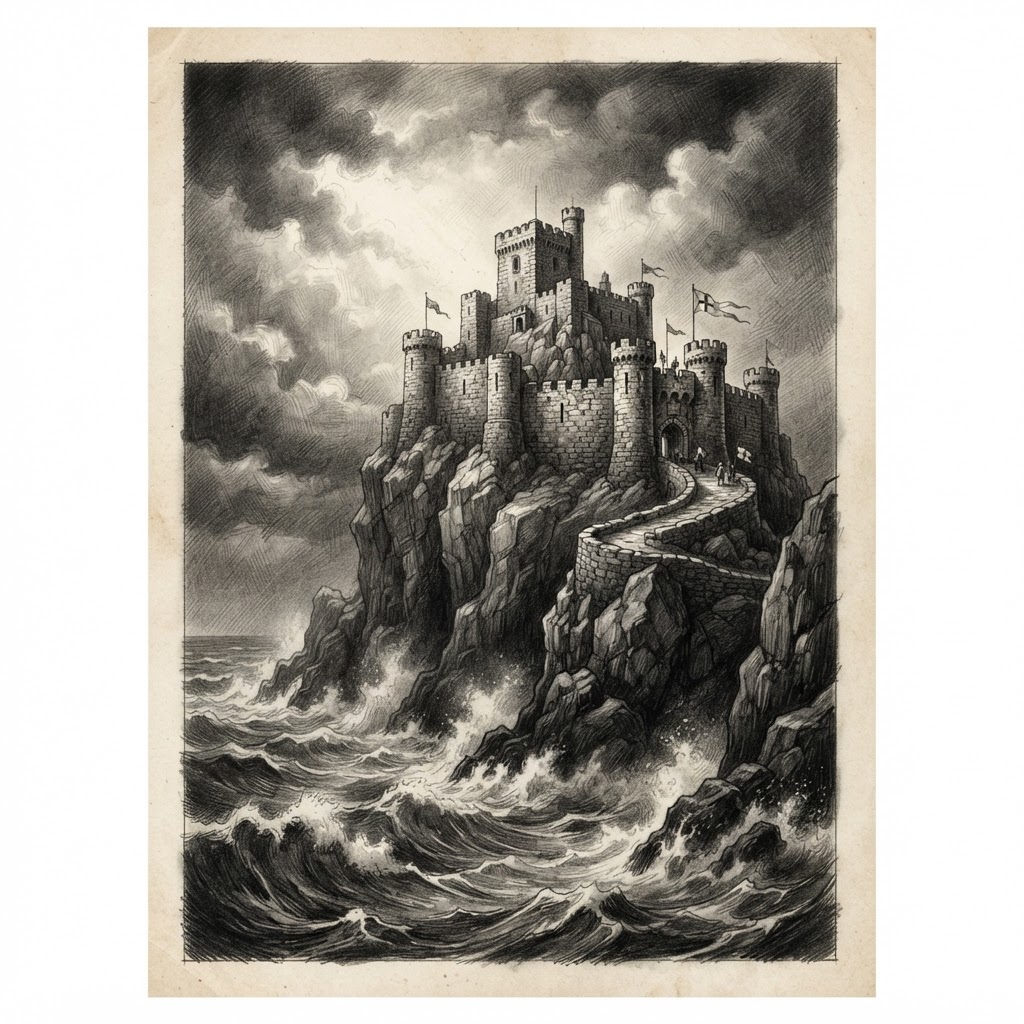 Sketch illustration for Psalm 46:1
