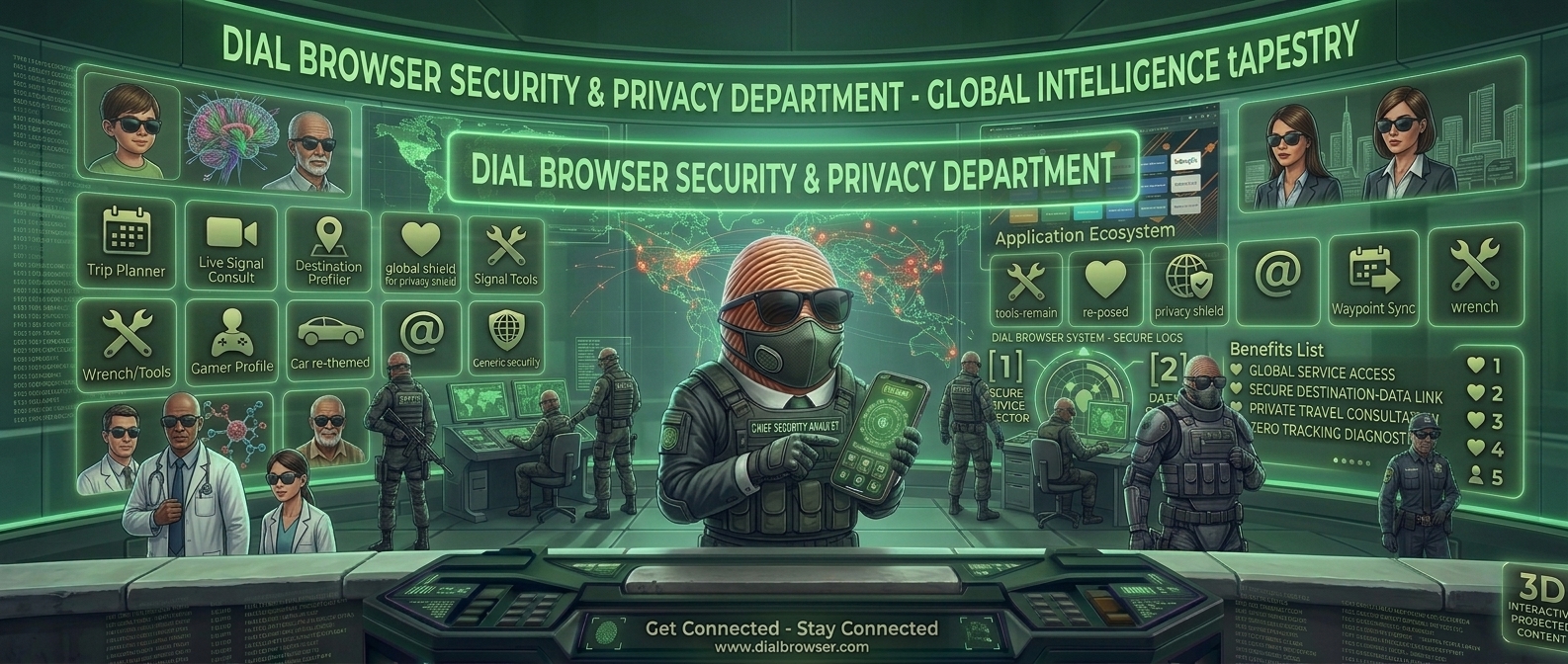 Dial Browser — Dial Browser Security & Privacy Department: global intelligence tapestry, zero tracking diagnostics, and secure destination-data links
