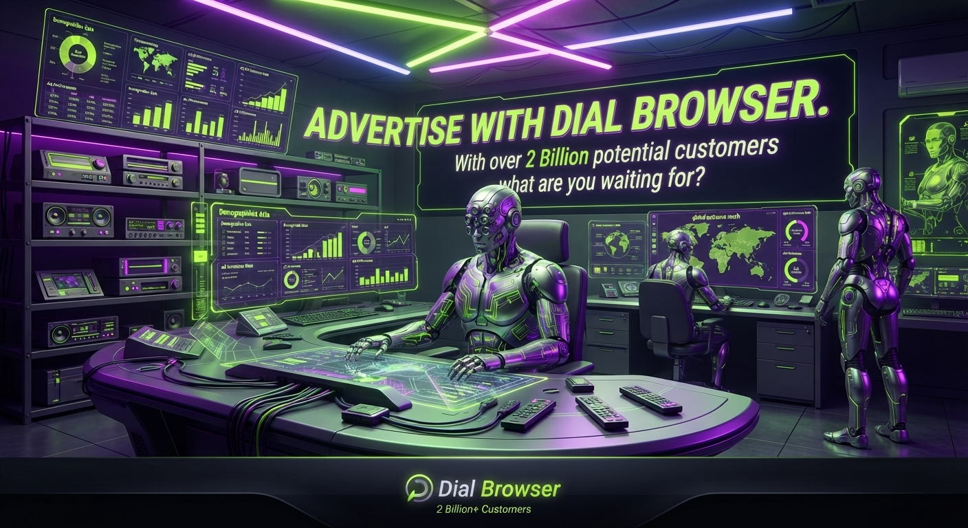 Advertise with Dial Browser — futuristic command center