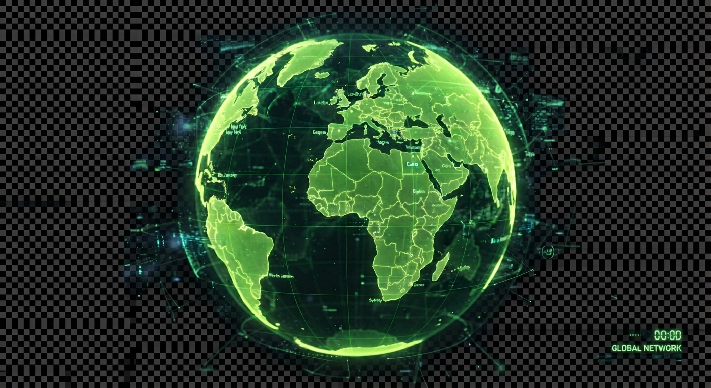 Global network holographic globe