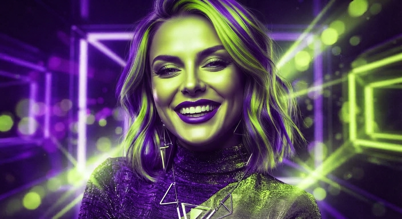 1 Call Dating — neon cyberpunk portrait