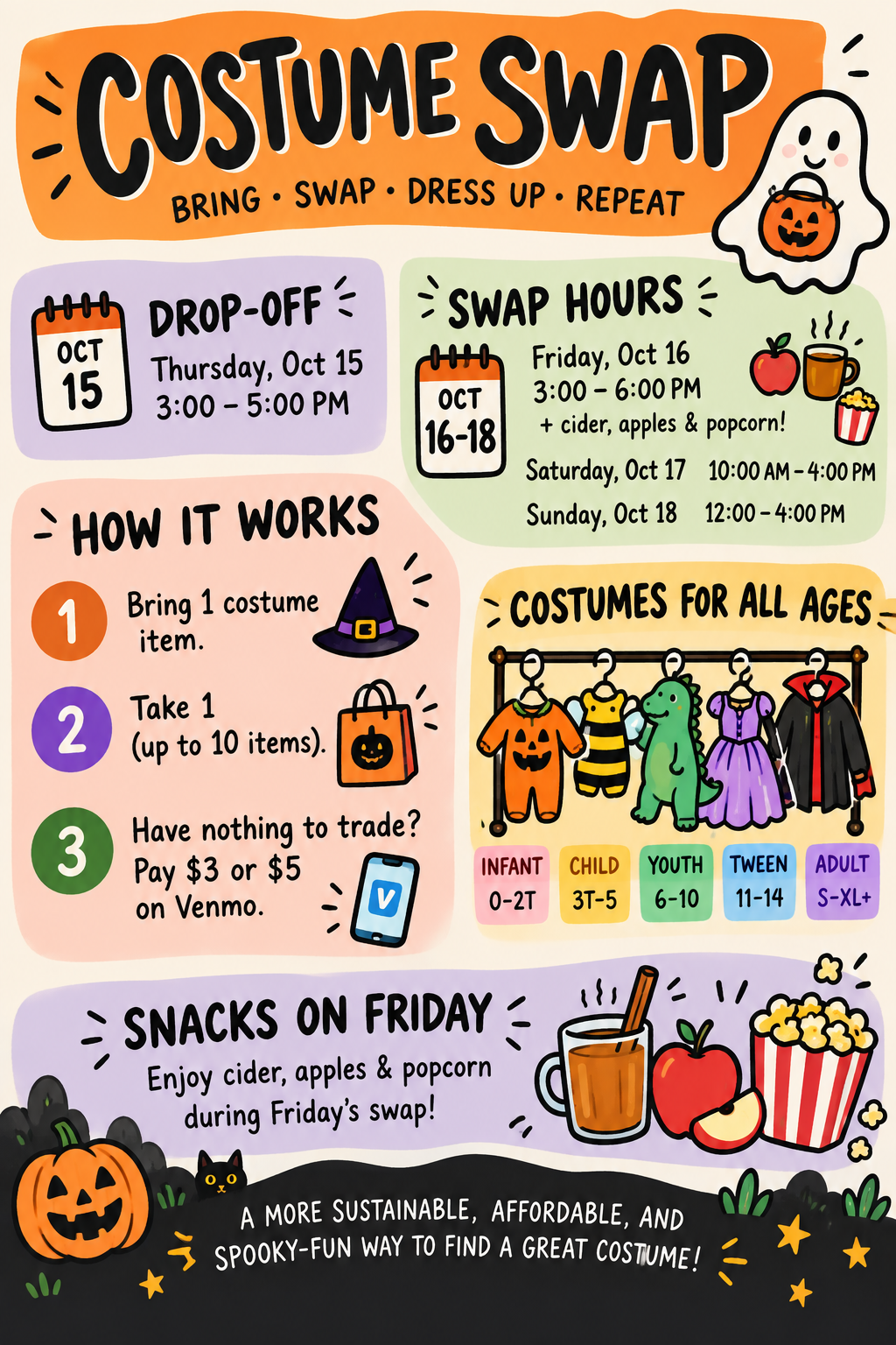 Wilder Costume Swap flyer