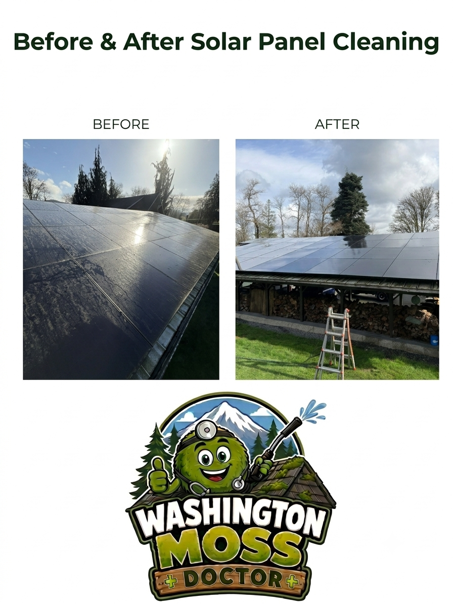 Before & After Solar Panel Cleaning