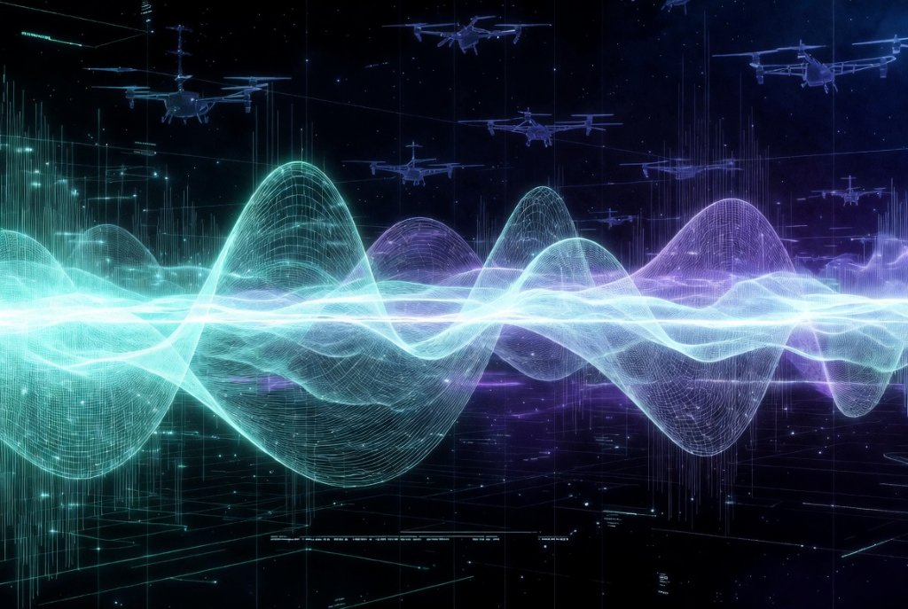 Discombobulator™ high-power microwave spectrum visualization — electronic warfare waveform and drone fleet for HPM directed-energy operations