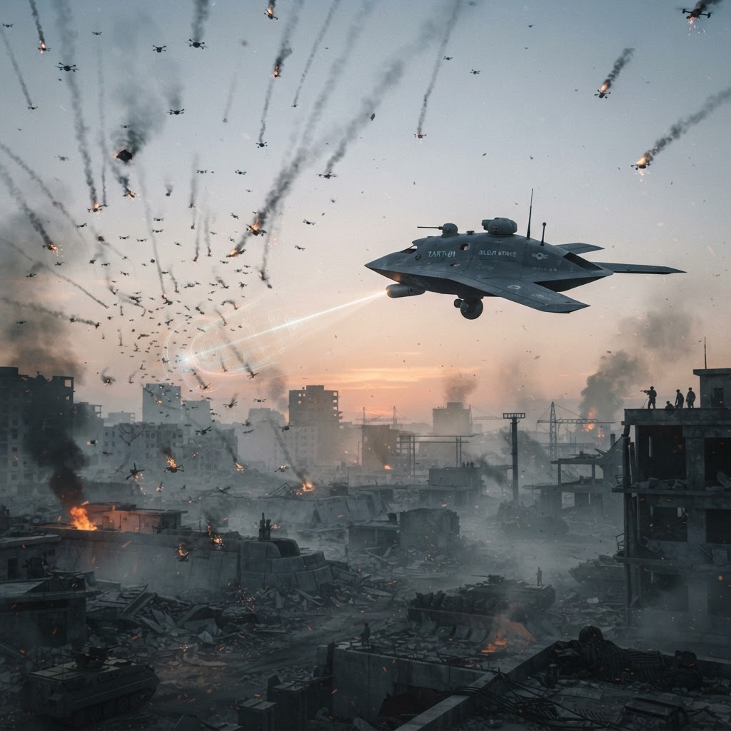 Airborne High-Power Microwave Arms Race: Neutralizing Autonomous Drone Swarms
