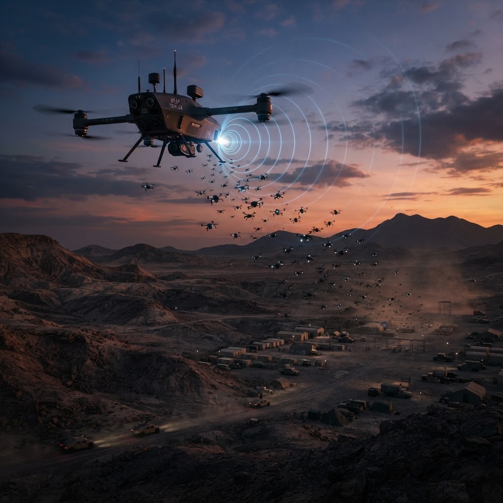 Airborne High-Power Microwaves: Breaking the Economics of Coordinated Drone Swarms