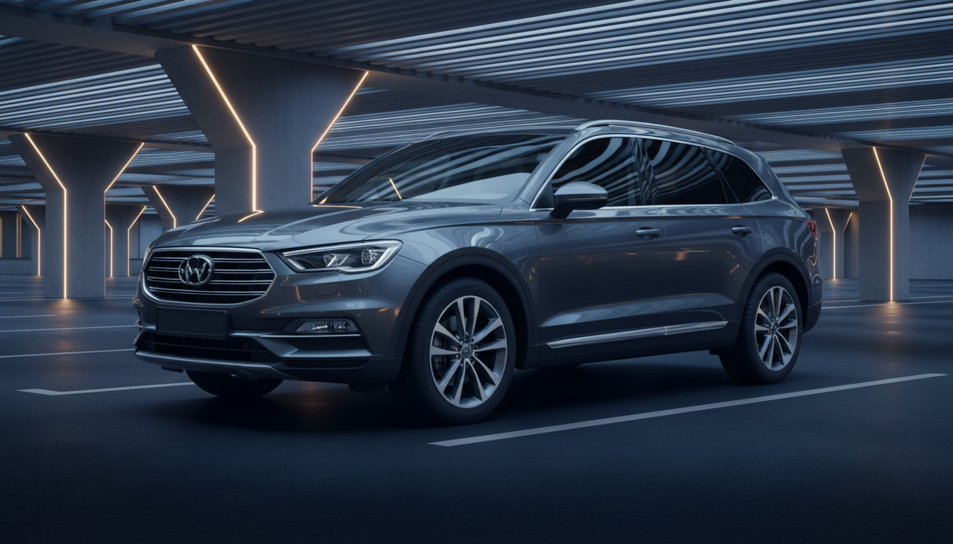 Premium SUV in modern parking area