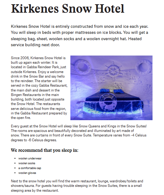 Kirkenes Snow Hotel