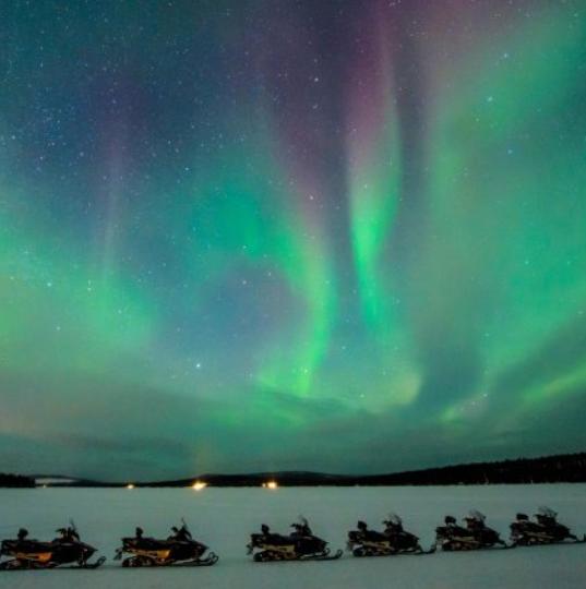 Snowmobile Northern Lights tour