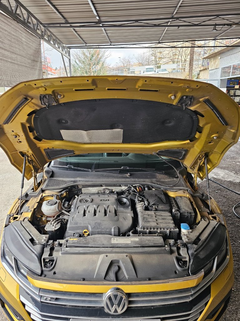 Otvoren motorni prostor Volkswagen vozila nakon čišćenja