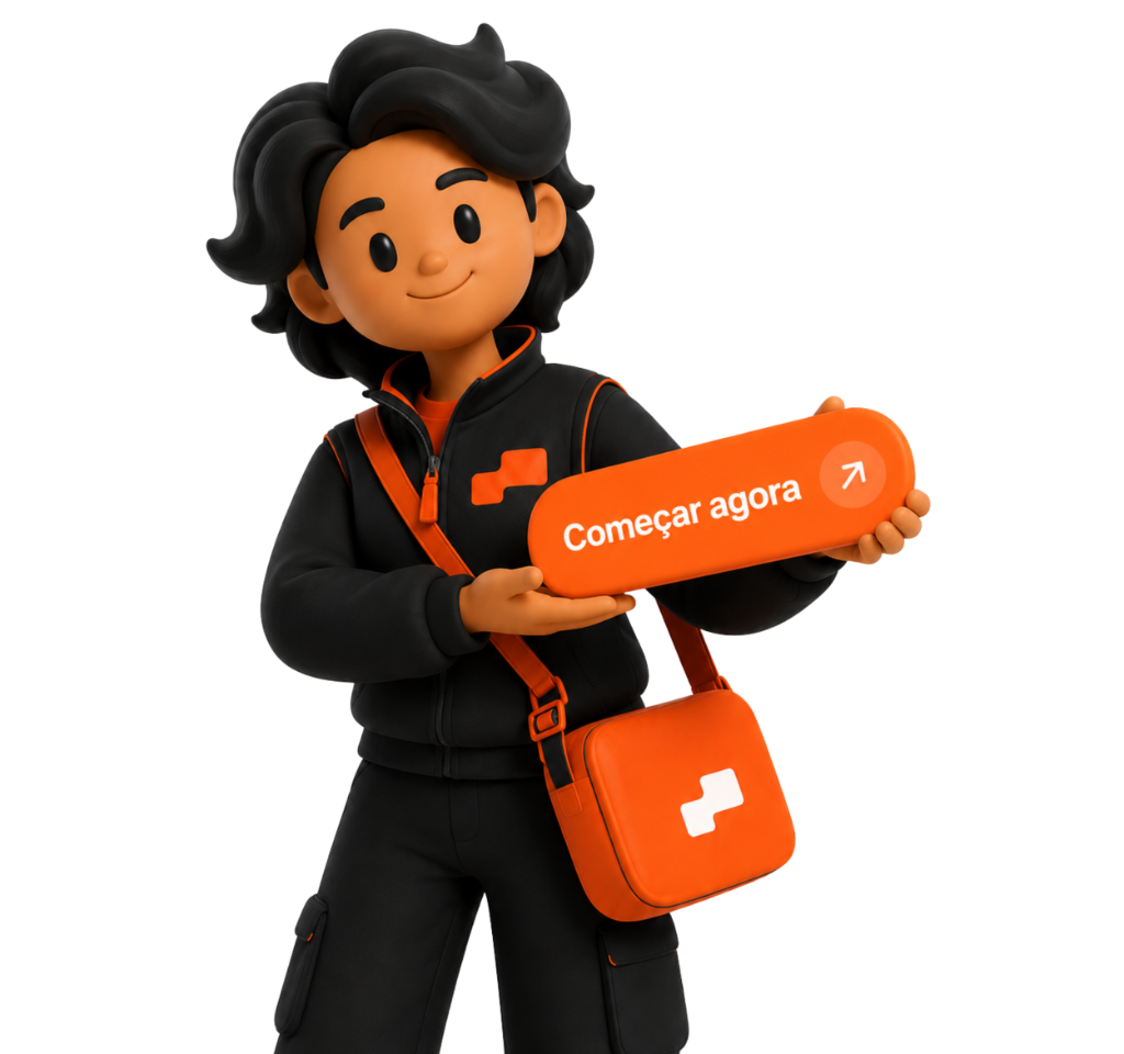 Avatar ROTA segurando o botão Começar agora