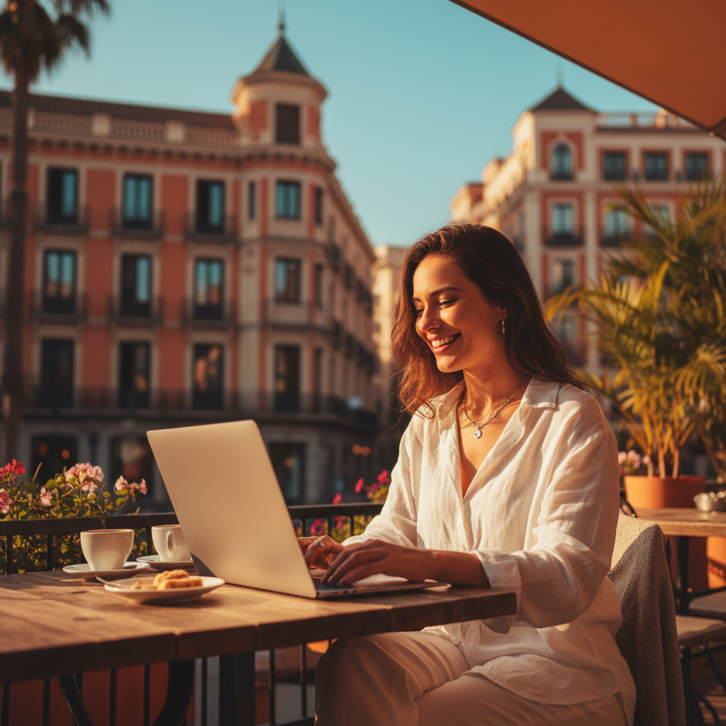 Brasileira trabalhando em Madrid