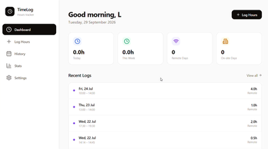 TimeLog – Work Hours Tracker template preview