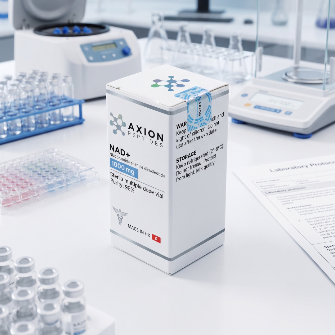Axion Peptides vial with holographic security seal