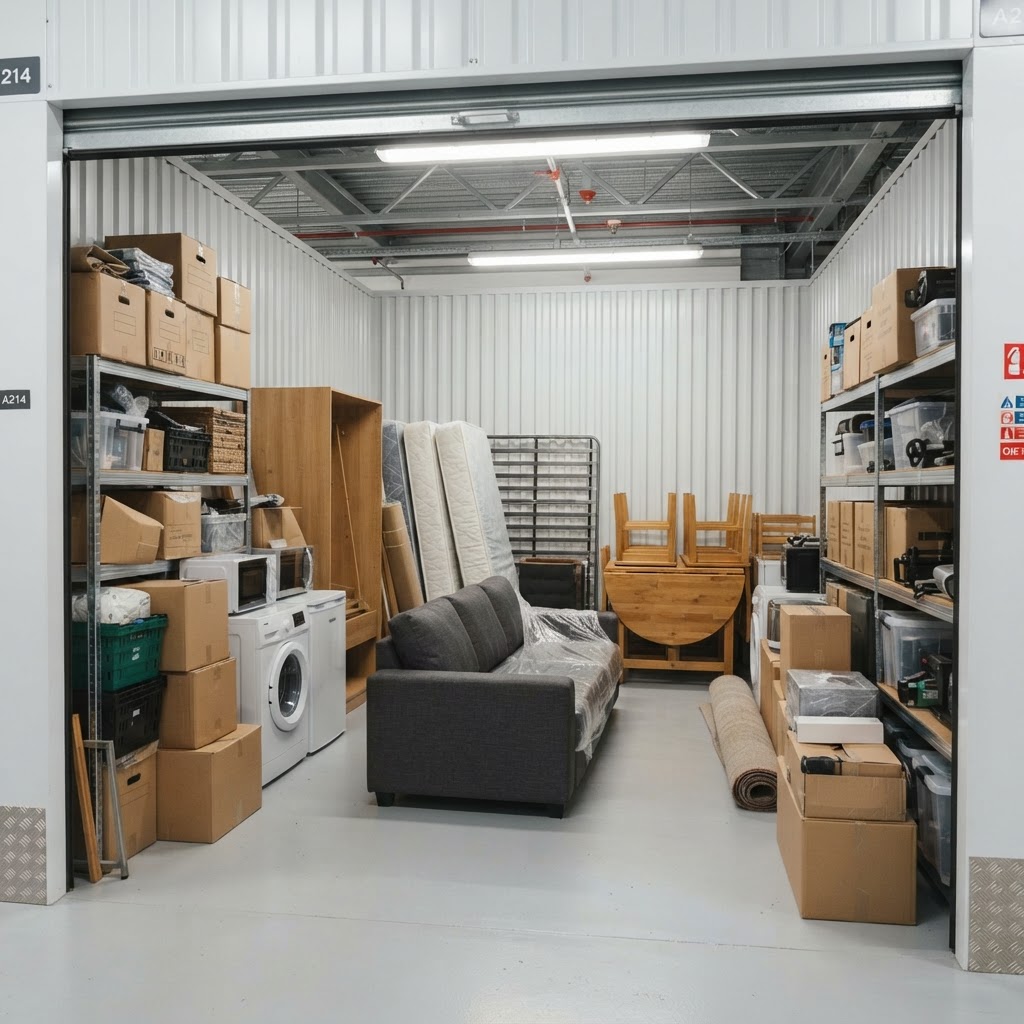 Example contents of a 100 sq ft self storage unit