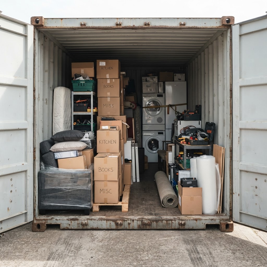 Example contents of a 160 sq ft drive-up storage container
