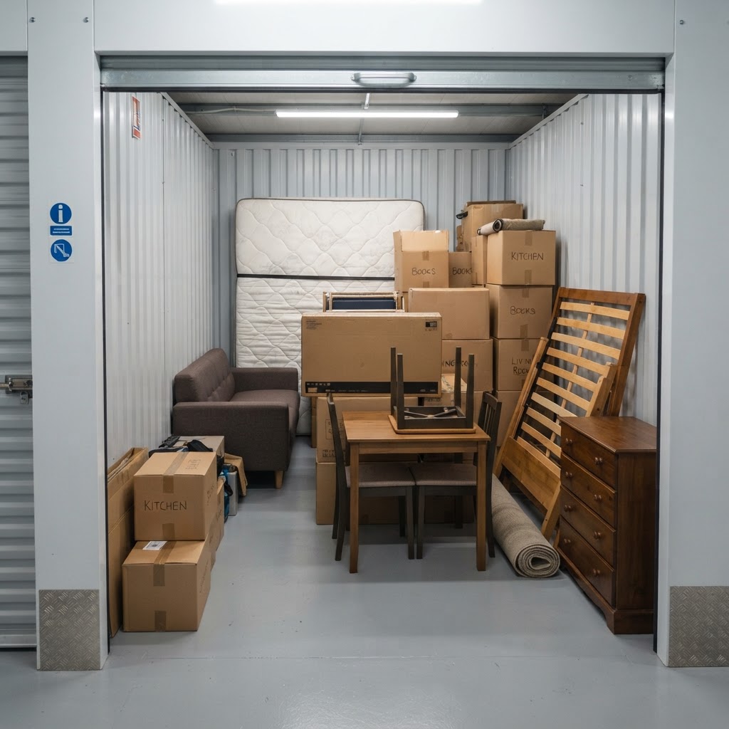 Example contents of a 50 sq ft self storage unit