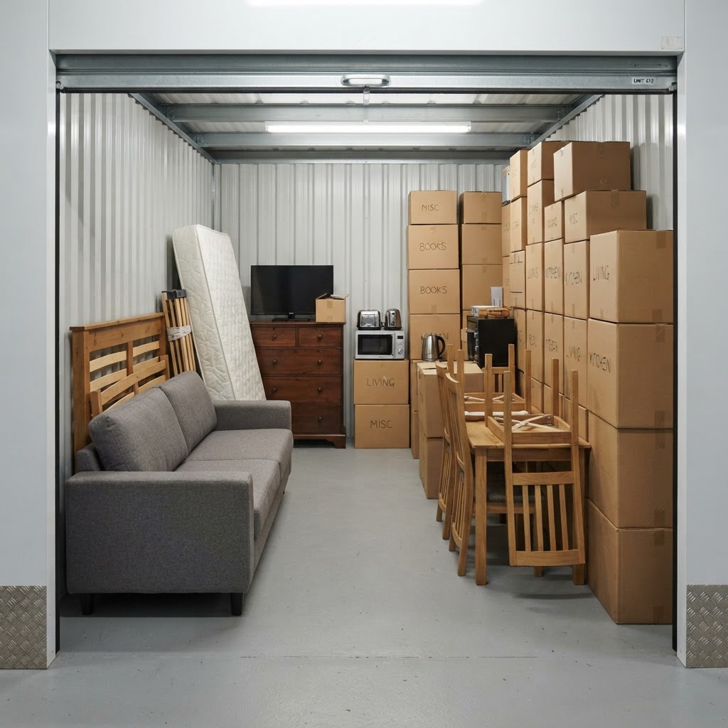 Example contents of a 75 sq ft self storage unit