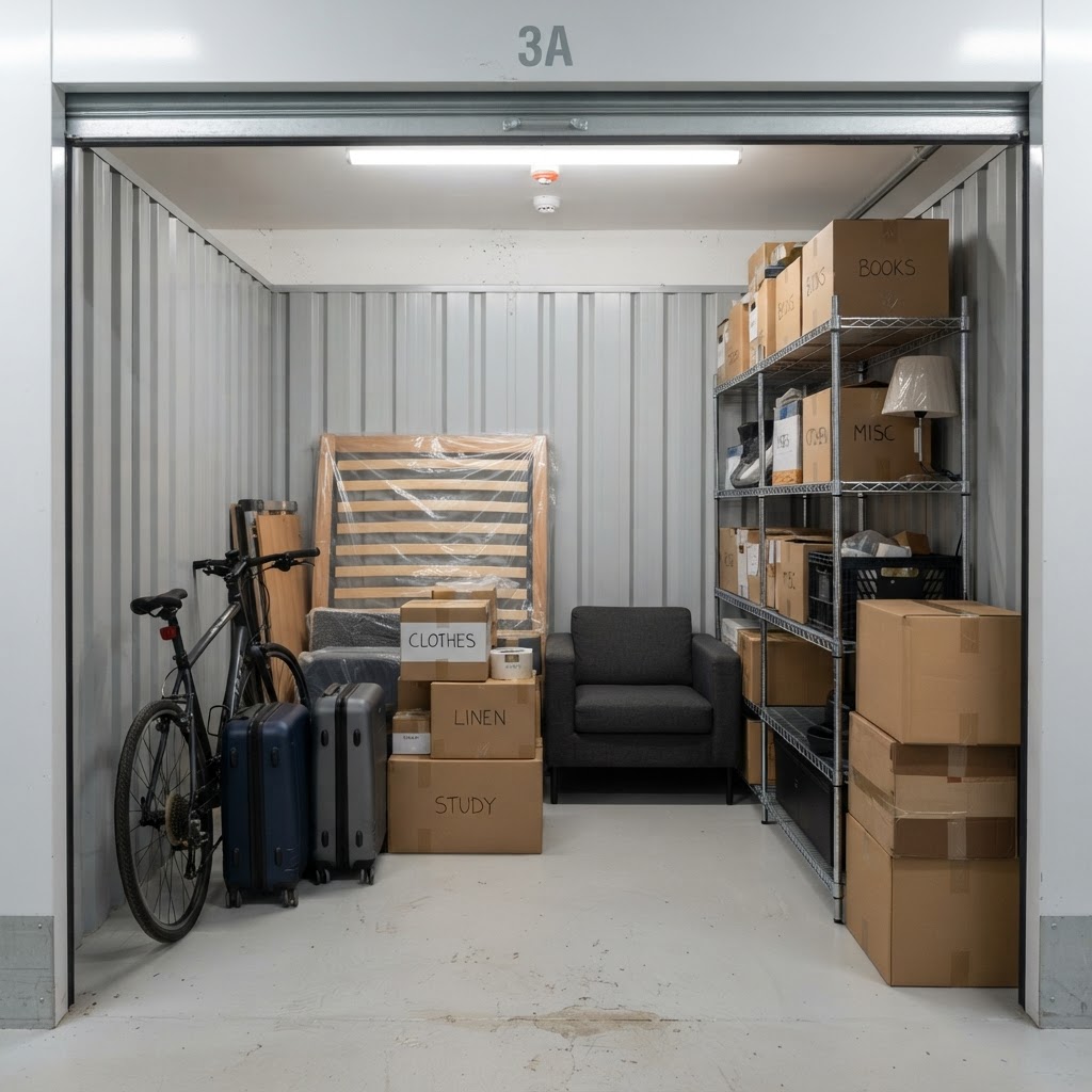 Example contents of a 35 sq ft self storage unit