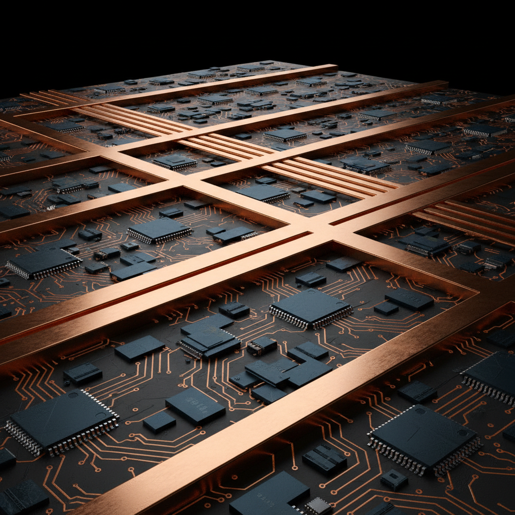 Electrical circuit board arrays with copper conductors and glowing traces