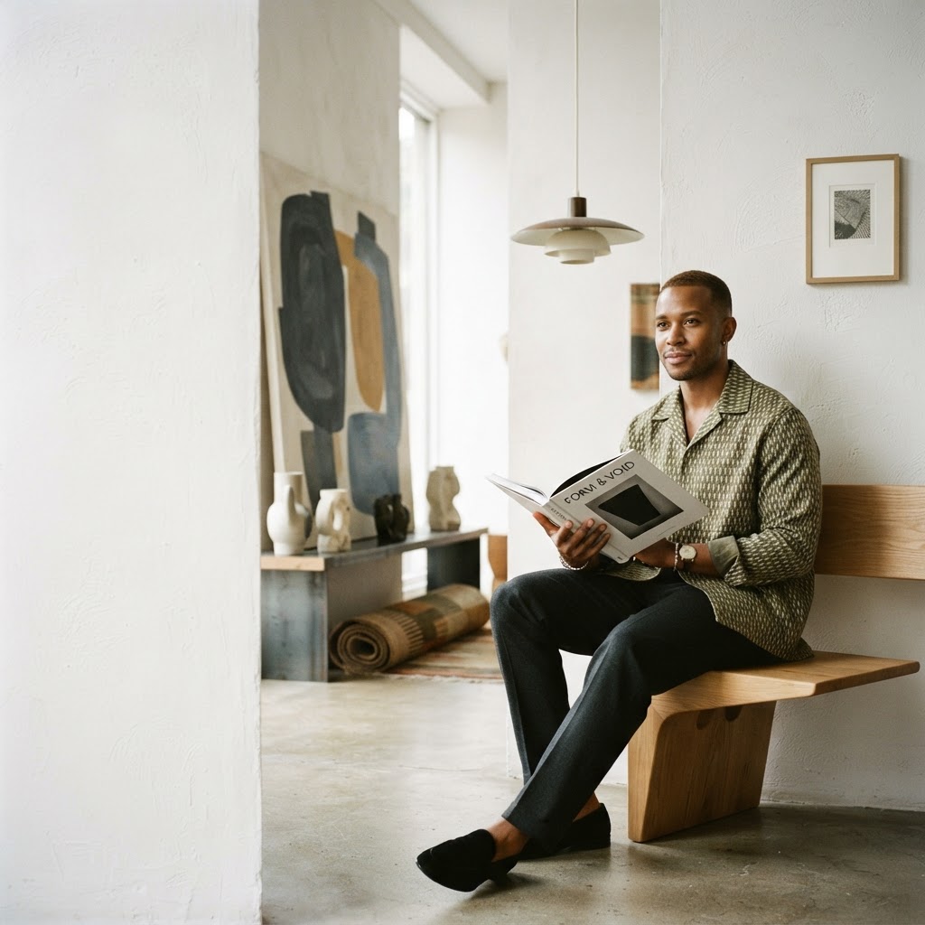 A contemporary creative in an editorial space