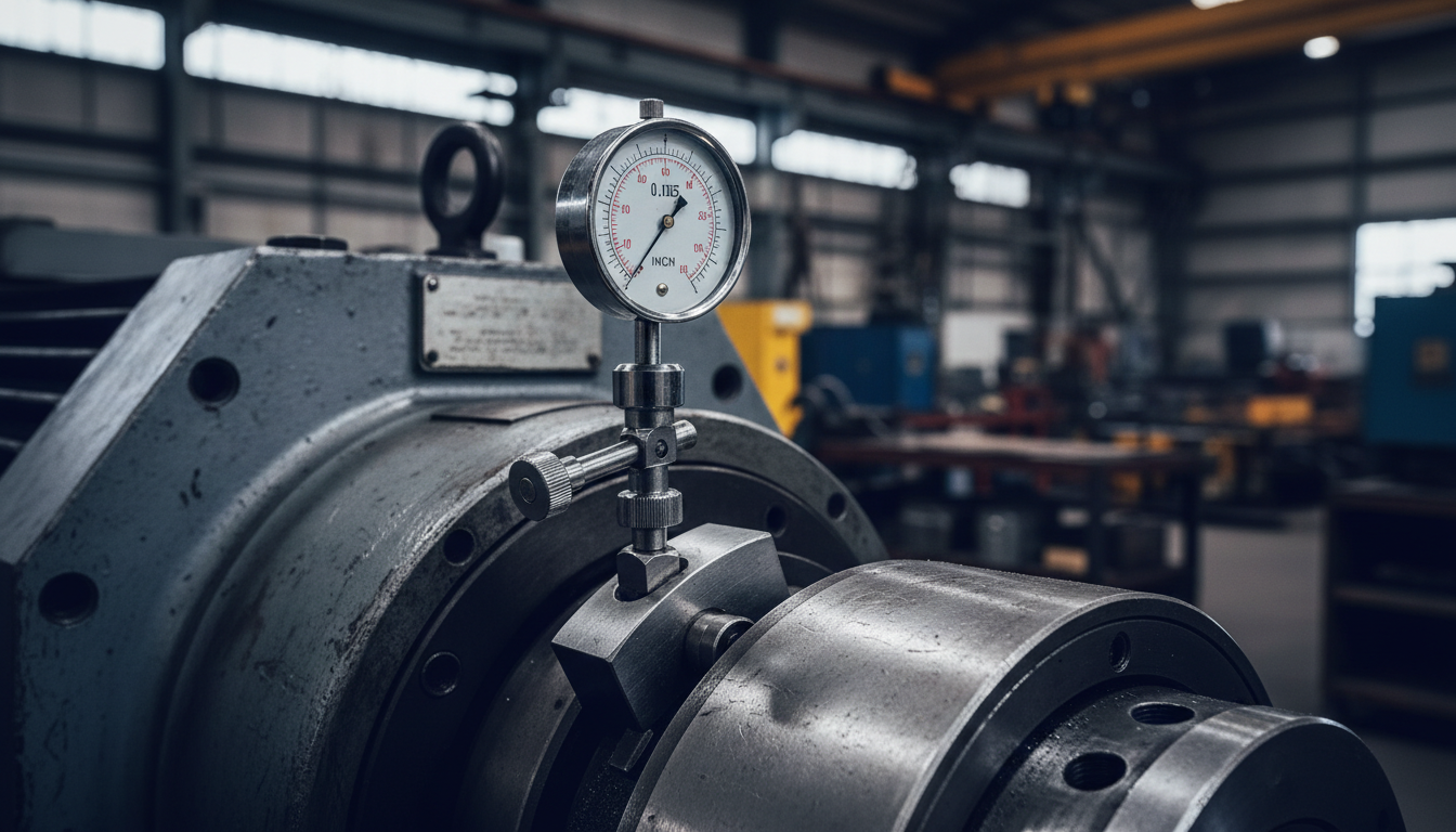 Precision alignment tool on industrial gearbox