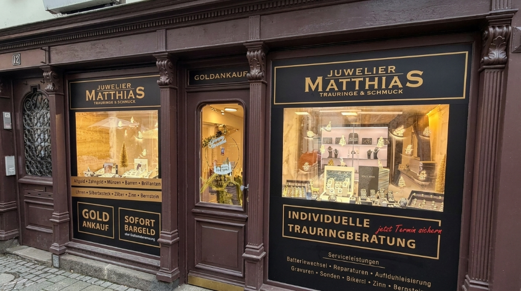 Juwelier Matthias — Schaufenster in der Marburger Oberstadt