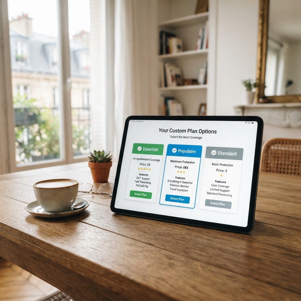 Comparaison de devis d'entretien de climatisation sur tablette