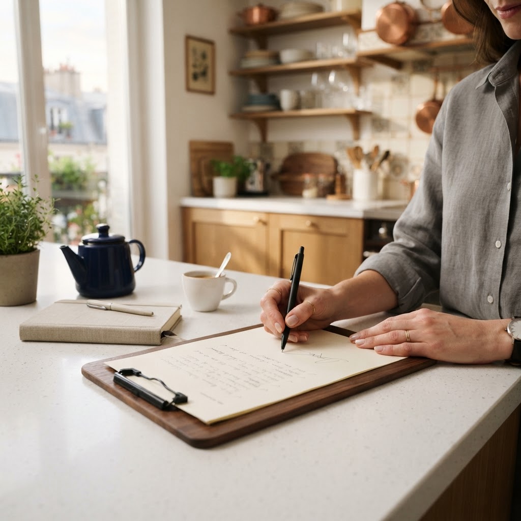 Validation d'un devis de plomberie à Strasbourg par signature sur planche à pince