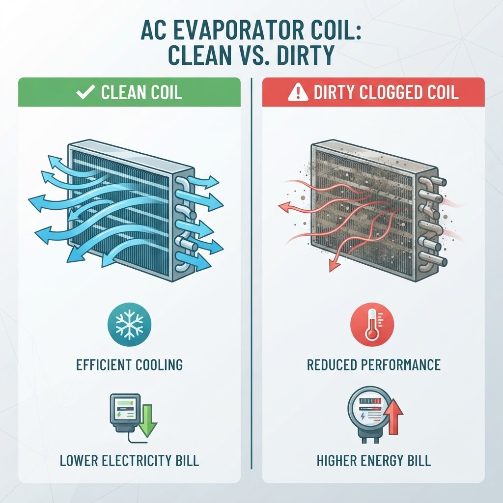 Comparaison du rendement d'une climatisation entretenue et non entretenue