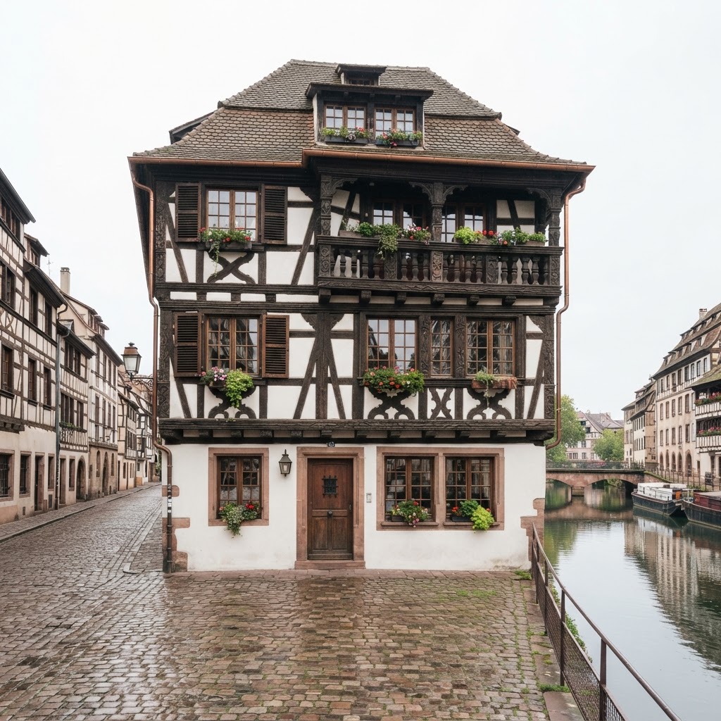 Maison à colombage dans le quartier de la Petite France à Strasbourg