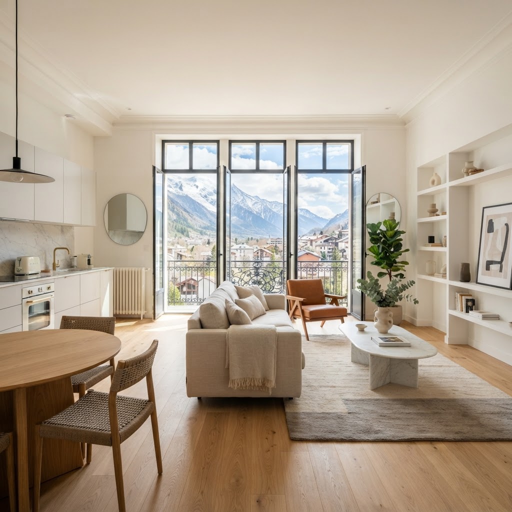 Appartement entièrement rénové à Grenoble : séjour lumineux et moderne