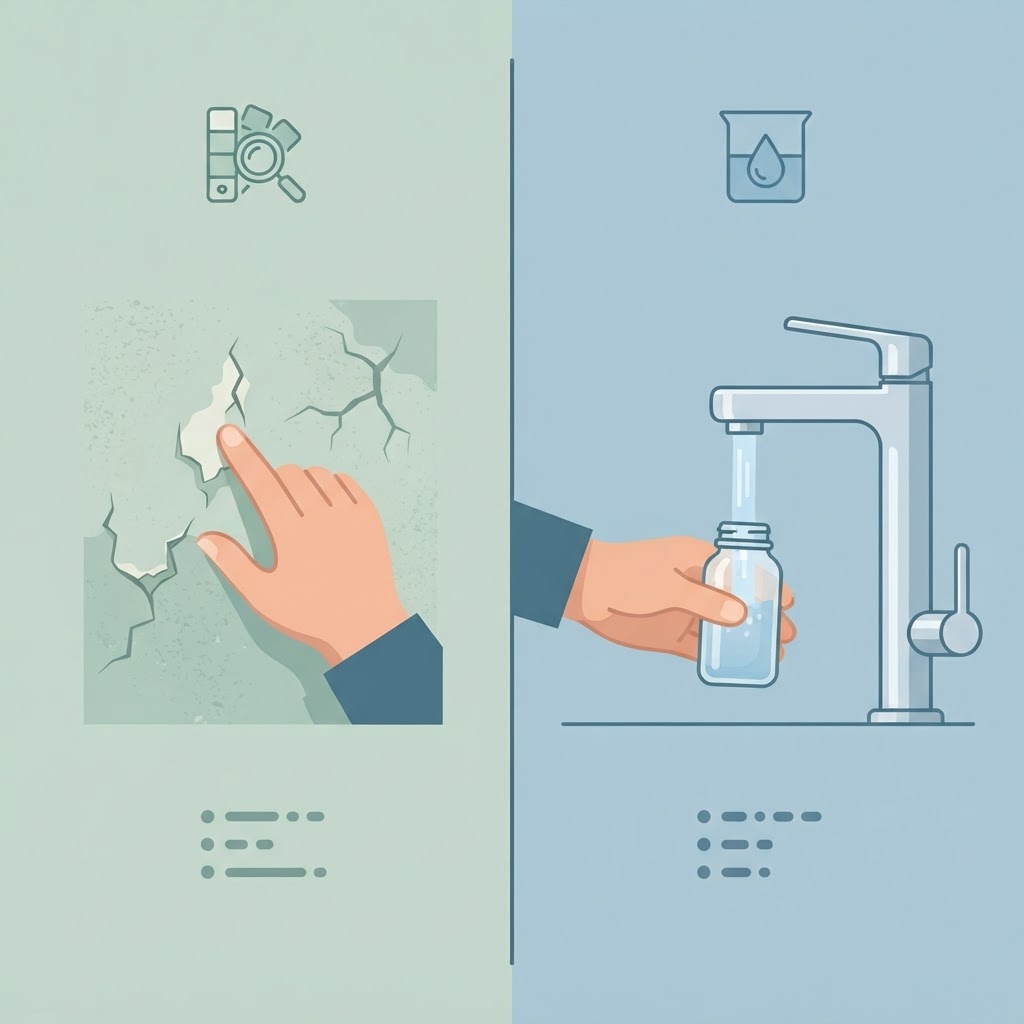 Différence entre le diagnostic CREP pour les peintures au plomb et l'analyse d'eau pour les canalisations