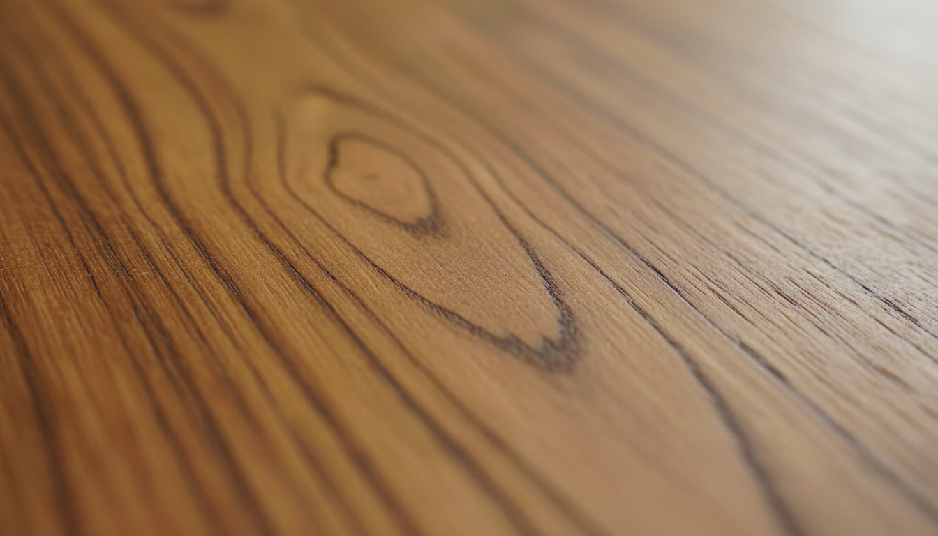 Close-up of mid-century teak wood grain